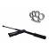 Set baston telescopic flexibil negru maner tip tonfa 47 cm + box argintiu 0,5 cm grosime