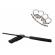 Set baston telescopic negru 50 cm +  pumnal/box craniu argintiu