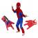 Set costum spiderman, marime 5-7 ani, doua lansatoare si masca plastic led, rosu