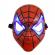 Set costum spiderman cu muschi, pentru 3-5 ani, 2 lansatoare si masca plastic led, rosu