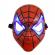 Set costum spiderman cu muschi, pentru 5-7 ani, 2 lansatoare si masca plastic led, rosu