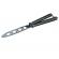 Briceag fluture de antrenament, otel inoxidabil, bullet blade, 22 cm, argintiu