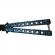 Cutit, briceag fluture, butterfly, scared skulls, pentru antrenament, 22 cm, albastru