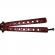 Cutit, briceag fluture, butterfly, scared skulls, pentru antrenament, 22 cm, rosu