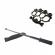 Set baston telescopic flexibil argintiu, maner cauciuc, 47 cm si box craniu negru