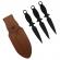 Set trei cutite de aruncat, black fury, otel inoxidabil, 16.5 cm, teaca piele inclusa