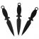 Set trei cutite de aruncat, black fury, otel inoxidabil, 16.5 cm, teaca piele inclusa