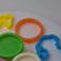 Set plastilina, 3 cutii, forme si accesorii, verde alb si rosu