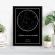 Tablou personalizat cu harta stelelor model clasic 1 rama negru 20 x 30 cm
