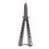 Briceag de antrenament ideallstore®, model fluture, silver distortion, otel, 22.5 cm, argintiu