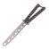 Briceag de antrenament ideallstore®, model fluture, silver distortion, otel, 22.5 cm, argintiu