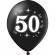 Set 10 baloane 50 ani negru si auriu 30cm