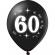 Set 10 baloane 60 ani negru si auriu 30cm