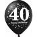 Set 6 baloane 40 ani negru si auriu 30cm