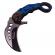 Briceag de vanatoare ideallstore®, blue hell rider, model karambit, 17 cm, albastru