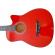 Chitara clasica din lemn ideallstore®, red raven, 95 cm, model cutaway, rosie, corzi otel, pana inclusa