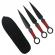 Set de vanatoare ideallstore®, sabie ninja path si set trei cutite de aruncat, otel inoxidabil, negru