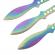 Set trei cutite de aruncat ideallstore®, rainbow territory, otel inoxidabil, 21.5 cm, teaca inclusa