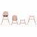 Scaun de masa 4 in 1 kidwell eatan wood pink
