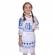 Costum traditional fetite, fusta si ie, broderie florala bleu, 1 - 16 ani,