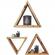 Raft triunghiular trio lemn 38-31-25 cm