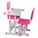 Birou + scaunel reglabile/roz/pal+metal+plastic