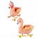 Balansoar pentru bebelusi flamingo lemn + plus cu rotile roz 66 cm