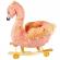 Balansoar pentru bebelusi flamingo lemn + plus cu rotile roz 66 cm