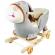 Balansoar pentru bebelusi magarus lemn + plus cu rotile 52 cm
