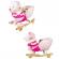 Balansoar pentru bebelusi ursulet lemn + plus cu rotile roz 55 cm