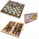 Joc 3 in 1: sah table dame! cutie lemn 34x17cm