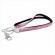 Snur ecuson,legitimatie sau chei, decorat cu pietricele, carabina metalica, 54 cm, baby pink, Vivo