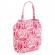 Geanta pentru plaja, cu flori, alb-roz, BB820, 47 x 46.5 cm, Vivo