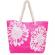 Geanta pentru plaja, roz cu flori, 46 x 34.5 cm, Vivo