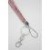 Snur ecuson,legitimatie sau chei, decorat cu pietricele, carabina metalica, 54 cm, roz sidefat, Vivo