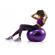 Minge pentru fitness, yoga, exercitii gimnastica, diametru 65 cm, mov, Feel Fit