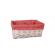 Cos depozitare cu husa, 29 X 19 X 12 cm, cos alb, husa patratele rosii, Vivo