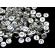 Margele acrlice cu litere, mixt, rotunde, 7 mm, Silver, 100 bucati, Vivo AK701