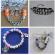 Margele acrlice cu litere, mixt, rotunde, 7 mm, Silver, 100 bucati, Vivo AK701