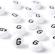 Margele acrlice cu litera G rotunde, 7 mm, White, 100 bucati, Vivo AK701