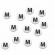 Margele acrlice cu litera M rotunde, 7 mm, White, 100 bucati, Vivo AK701