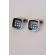 Set butoni camasa, cu cristale, patrat, Negru, Ryan Keeper, S5