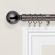 Galerie extensibila din otel, pentru perdea, 70-120 cm, grosime 28 mm, Black Nickel, Vivo