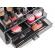 Organizator cosmetice pe 2 niveluri si 4 sertare, negru transparent, acril, BH083