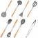 Set 8 ustensile de bucatarie din silicon cu maner din lemn, HKG0096-8