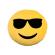Perna Emoji, din plus, Fata zambitoare cu ochelari de soare, 30 cm