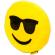 Perna Emoji, din plus, Fata zambitoare cu ochelari de soare, 30 cm