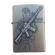 Bricheta tip zippo, 3d relief, metalica, soldat pusca m16 si lichid zippo 125 ml