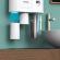 Dozator pasta de dinti cu doua pahare, raft interior si functii multiple, Alista Home, roz