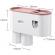 Dozator pasta de dinti cu doua pahare, raft interior si functii multiple, Alista Home, roz